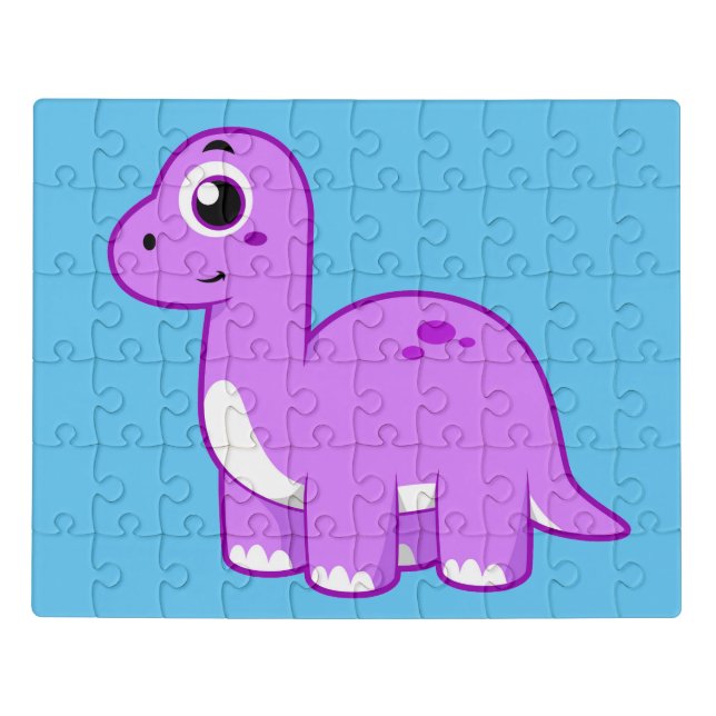 Cute Illustration Of A Brontosaurus Dinosaur. Jigsaw Puzzle (Puzzle Horizontal)