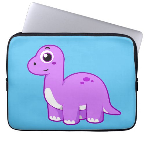 Cute Illustration Of A Brontosaurus Dinosaur Laptop Sleeve