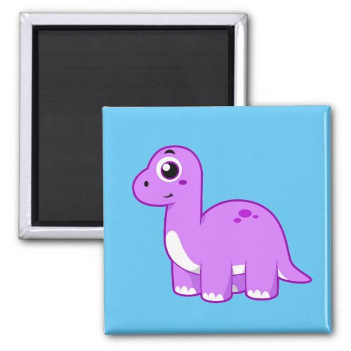 Cute Illustration Of A Brontosaurus Dinosaur Magnet