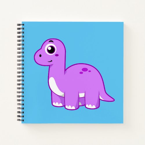 Cute Illustration Of A Brontosaurus Dinosaur Notebook