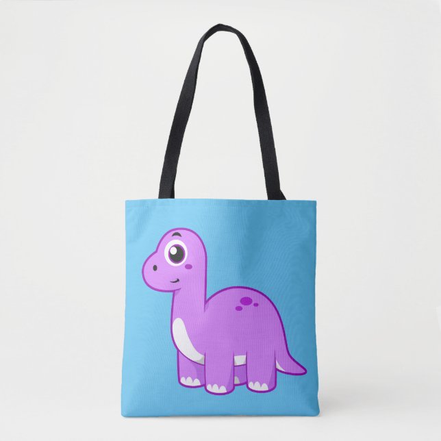 Cute Illustration Of A Brontosaurus Dinosaur. Tote Bag (Front)