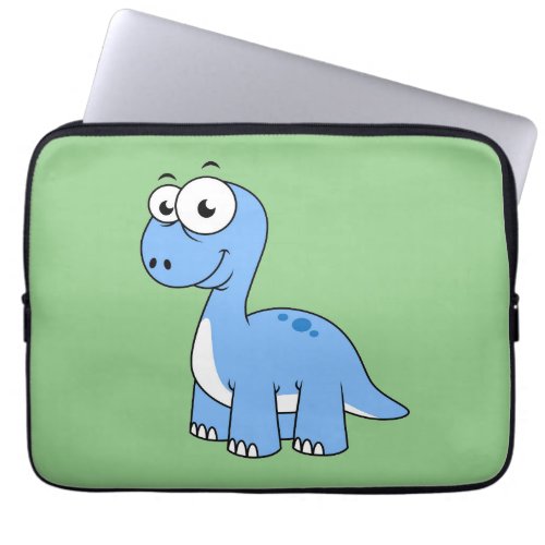 Cute Illustration Of A Brontosaurus Laptop Sleeve