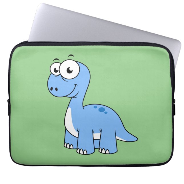 Cute Illustration Of A Brontosaurus. Laptop Sleeve (Front)