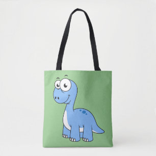 Cute Illustration Of A Brontosaurus. Tote Bag