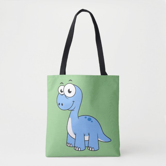 Cute Illustration Of A Brontosaurus. Tote Bag (Front)