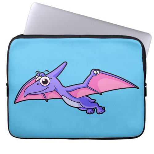 Cute Illustration Of A Flying Pterodactyl Laptop Sleeve