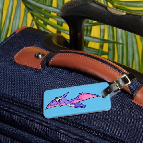 Cute Illustration Of A Flying Pterodactyl Luggage Tag