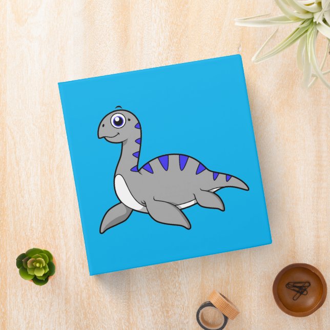 Cute Illustration Of A Loch Ness Monster. 3 Ring Binder (In Situ)