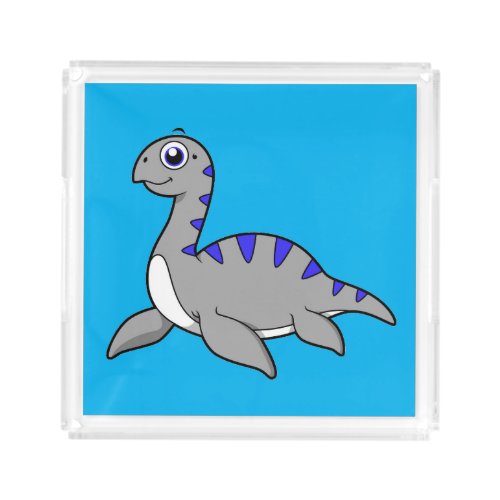 Cute Illustration Of A Loch Ness Monster Acrylic Tray