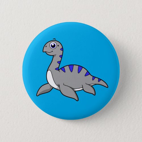 Cute Illustration Of A Loch Ness Monster Button