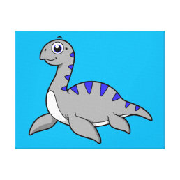 Cute Illustration Of A Loch Ness Monster. Canvas Print