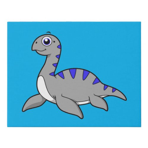 Cute Illustration Of A Loch Ness Monster Faux Canvas Print