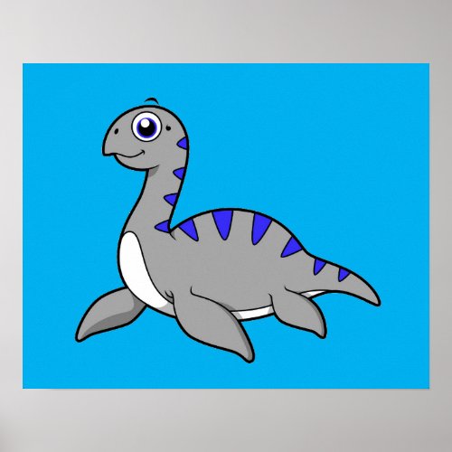Cute Illustration Of A Loch Ness Monster Poster