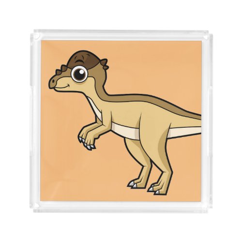 Cute Illustration Of A Pachycephalosaurus Dinosaur Acrylic Tray