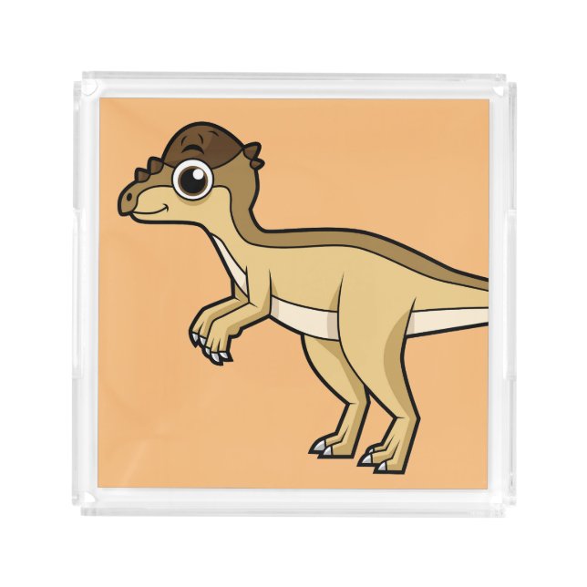 Cute Illustration Of A Pachycephalosaurus Dinosaur Acrylic Tray (Front)