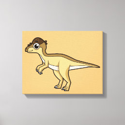 Cute Illustration Of A Pachycephalosaurus Dinosaur Canvas Print
