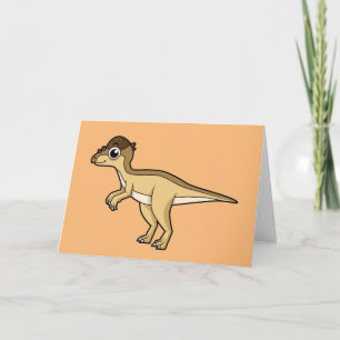 Cute Illustration Of A Pachycephalosaurus Dinosaur Card