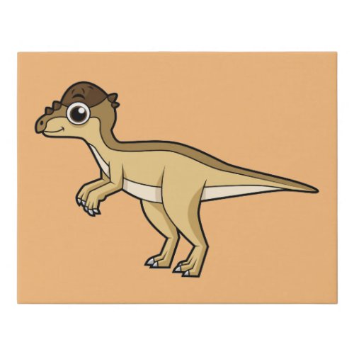 Cute Illustration Of A Pachycephalosaurus Dinosaur Faux Canvas Print