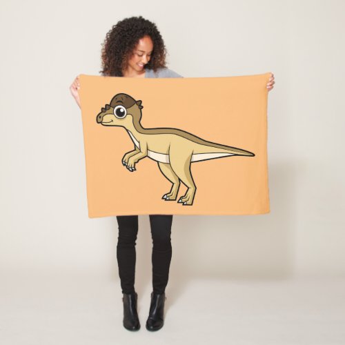Cute Illustration Of A Pachycephalosaurus Dinosaur Fleece Blanket