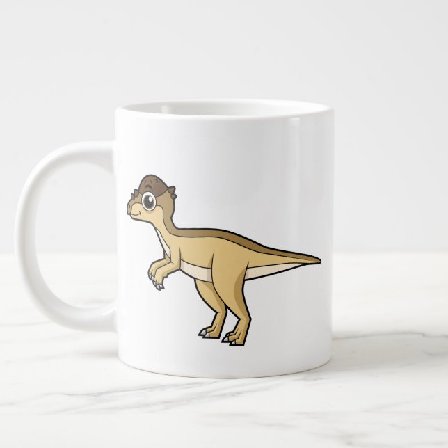 Cute Illustration Of A Pachycephalosaurus Dinosaur Giant Coffee Mug (Left)
