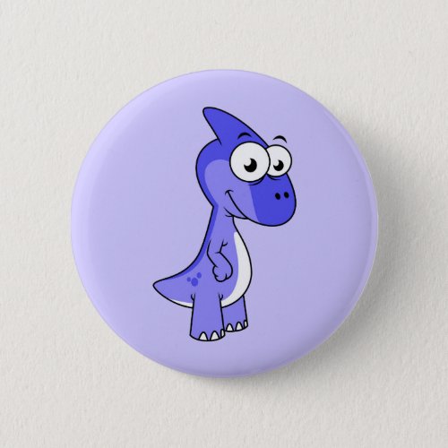 Cute Illustration Of A Parasaurolophus Dinosaur 2 Button
