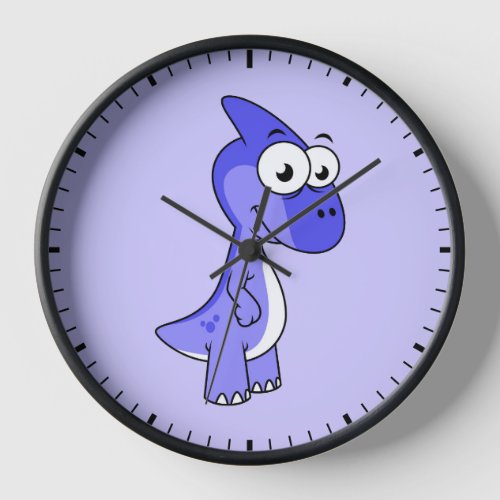 Cute Illustration Of A Parasaurolophus Dinosaur 2 Clock