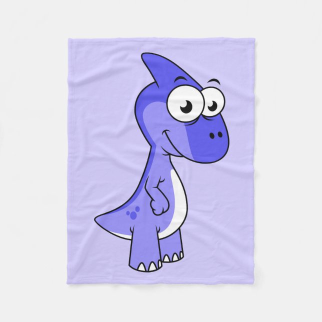 Cute Illustration Of A Parasaurolophus Dinosaur. 2 Fleece Blanket (Front)