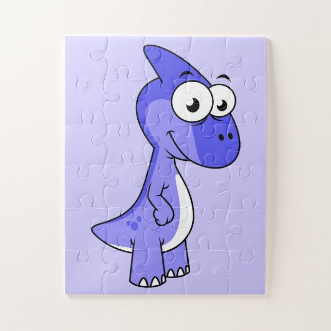 Cute Illustration Of A Parasaurolophus Dinosaur. 2 Jigsaw Puzzle (Vertical)