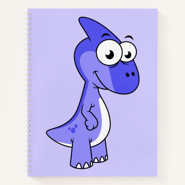 Cute Illustration Of A Parasaurolophus Dinosaur. 2 Notebook (Front)
