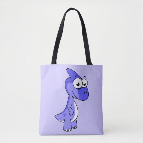 Cute Illustration Of A Parasaurolophus Dinosaur 2 Tote Bag