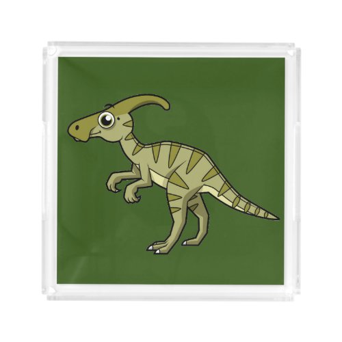 Cute Illustration Of A Parasaurolophus Dinosaur 3 Acrylic Tray