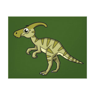 Cute Illustration Of A Parasaurolophus Dinosaur. 3 Canvas Print