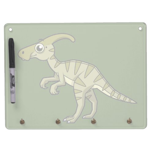 Cute Illustration Of A Parasaurolophus Dinosaur 3 Dry Erase Board With Keychain Holder