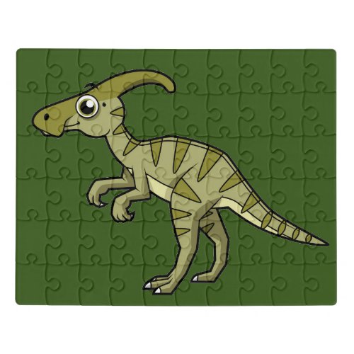 Cute Illustration Of A Parasaurolophus Dinosaur 3 Jigsaw Puzzle