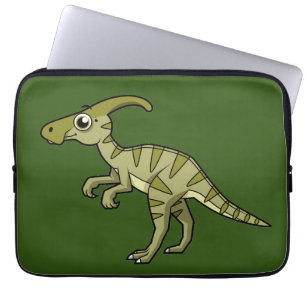 Cute Illustration Of A Parasaurolophus Dinosaur. 3 Laptop Sleeve