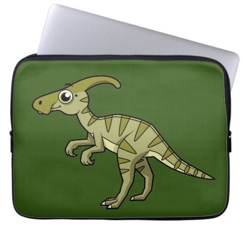 Cute Illustration Of A Parasaurolophus Dinosaur 3 Laptop Sleeve