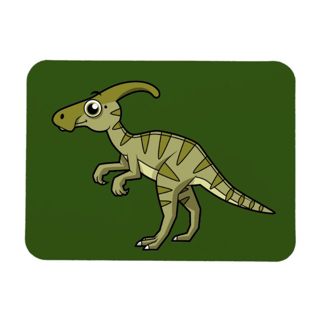 Cute Illustration Of A Parasaurolophus Dinosaur. 3 Magnet (Horizontal)