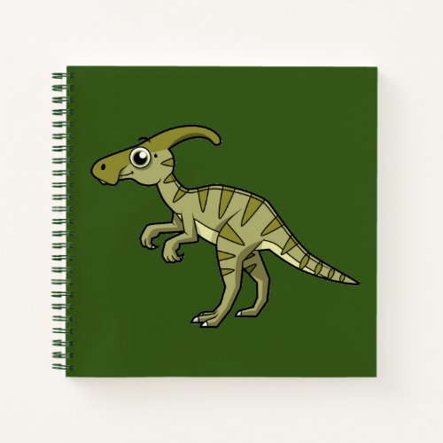Cute Illustration Of A Parasaurolophus Dinosaur 3 Notebook