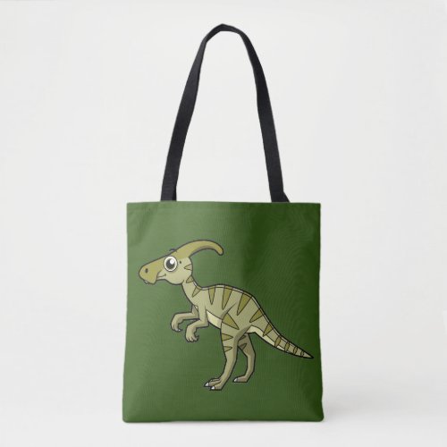 Cute Illustration Of A Parasaurolophus Dinosaur 3 Tote Bag