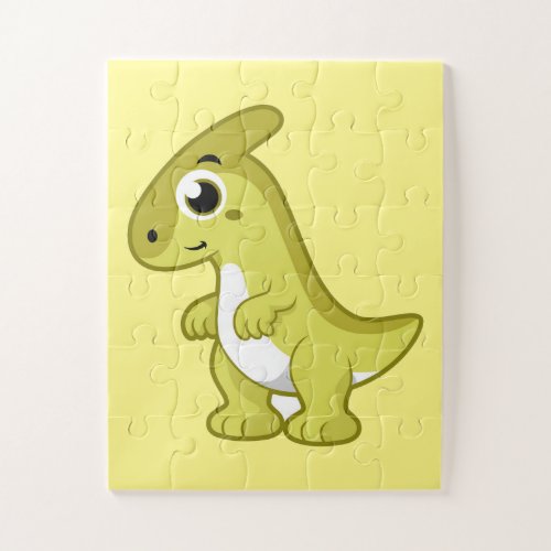 Cute Illustration Of A Parasaurolophus Dinosaur Jigsaw Puzzle