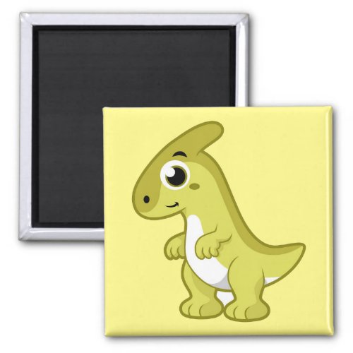 Cute Illustration Of A Parasaurolophus Dinosaur Magnet