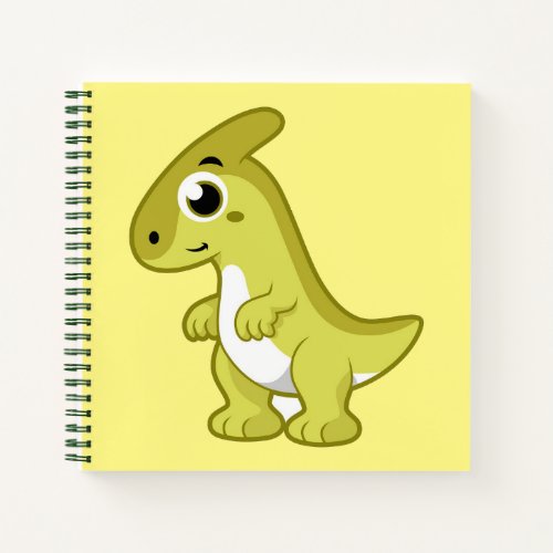 Cute Illustration Of A Parasaurolophus Dinosaur Notebook