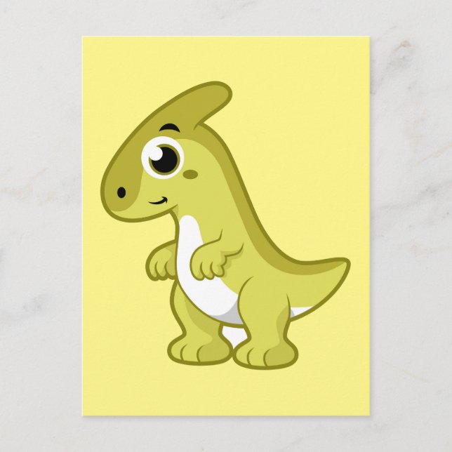 Cute Illustration Of A Parasaurolophus Dinosaur. Postcard (Front)
