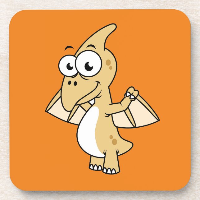 Cute Illustration Of A Pterodactyl. 2 Beverage Coaster (Front)