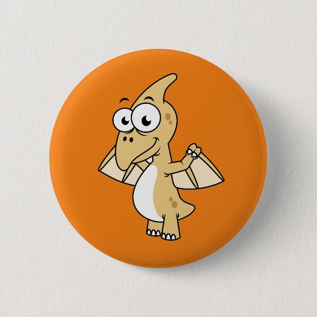 Cute Illustration Of A Pterodactyl. 2 Button (Front)
