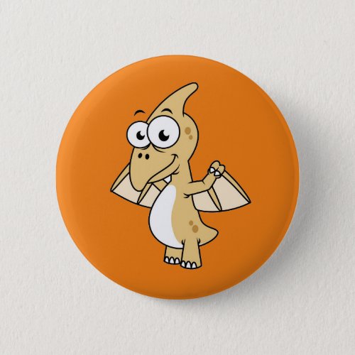 Cute Illustration Of A Pterodactyl 2 Button