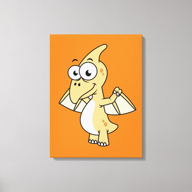 Cute Illustration Of A Pterodactyl. 2 Canvas Print (Front)