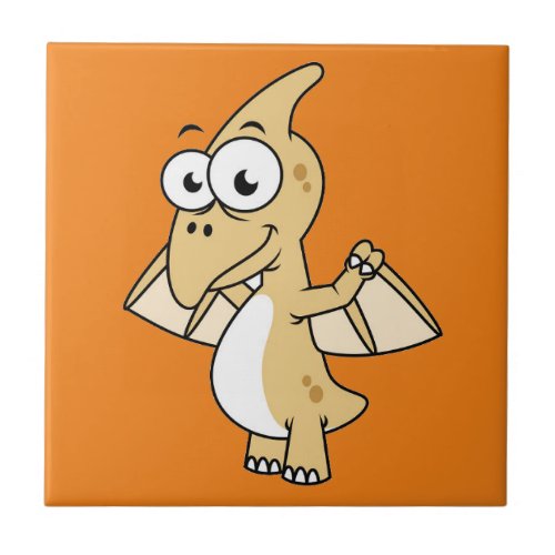 Cute Illustration Of A Pterodactyl 2 Ceramic Tile