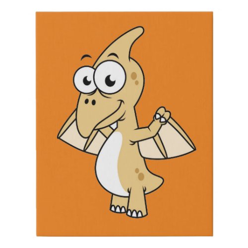 Cute Illustration Of A Pterodactyl 2 Faux Canvas Print