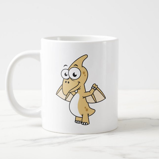 Cute Illustration Of A Pterodactyl. 2 Giant Coffee Mug (Left)